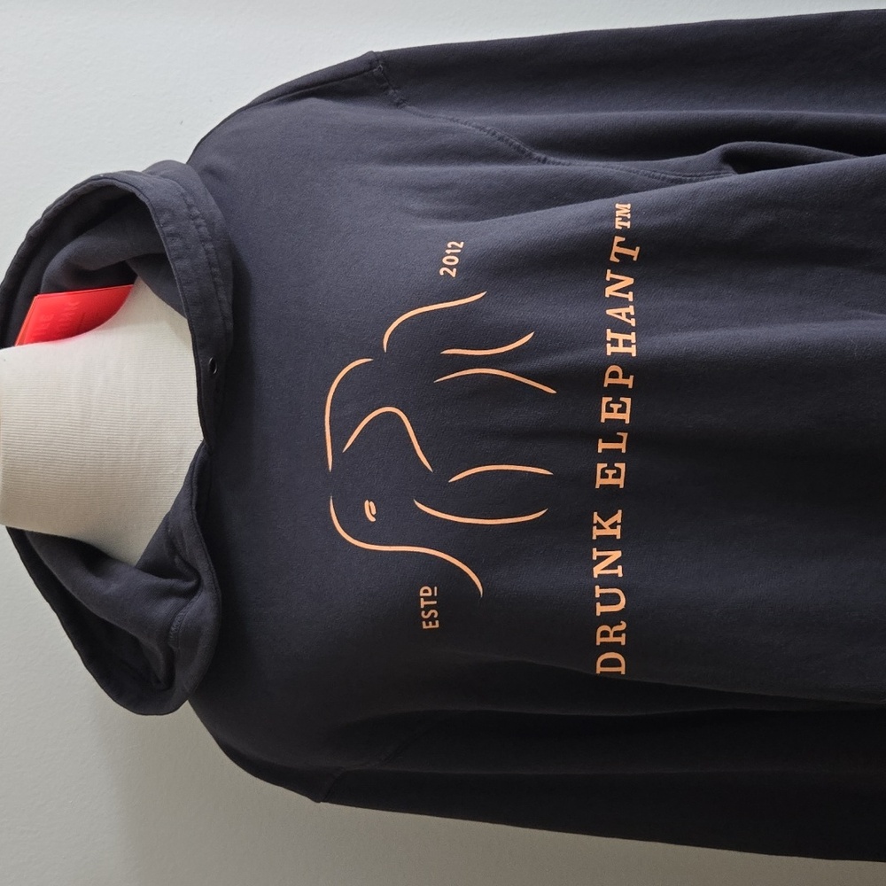 Drunk Elephant Charcoal Hoodie with Orange Logo - Picture 3 of 5